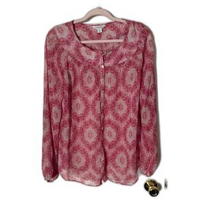 Women's Sundance 100% Silk Pattern Hobo Top Size M